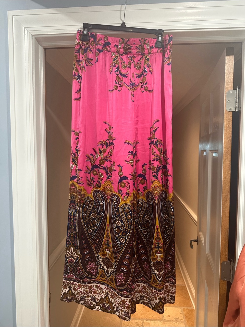 Rachel Zoe Hot Pink Paisley-Trim pants